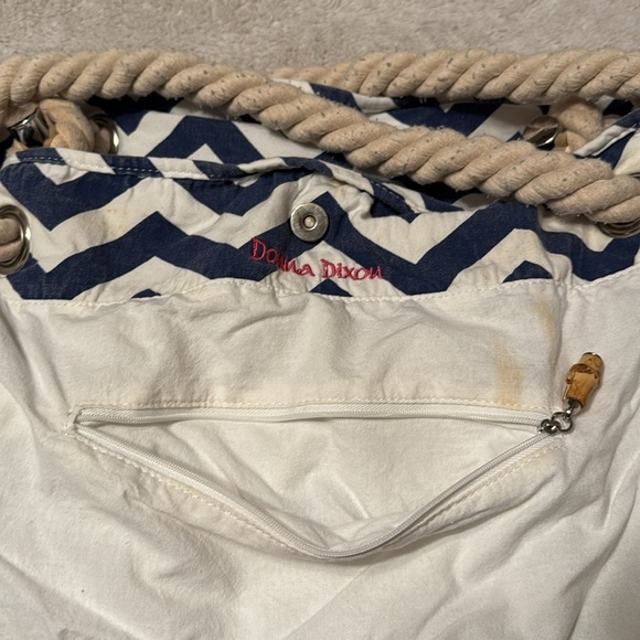 ๐ผ Large Donna Dixon Chevron, Multi-Purpose, Tote โ Navy Blue & White - Picture 12 of 12